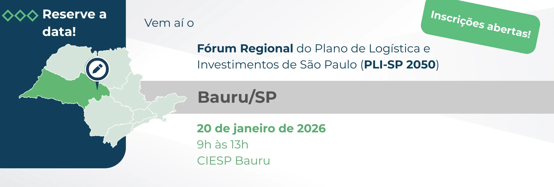 Bauru - SP - Inscrições Abertas